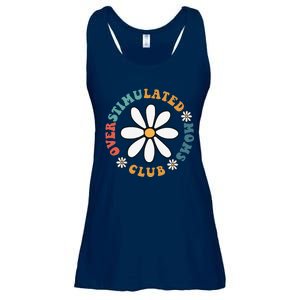 Overstimulated Moms Club Groovy Funny Trendy Words On Back Ladies Essential Flowy Tank