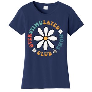 Overstimulated Moms Club Groovy Funny Trendy Words On Back Women's T-Shirt