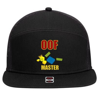 Oof Master Computer Video Game Funny Noob Gamer Great Gift 7 Panel Mesh Trucker Snapback Hat