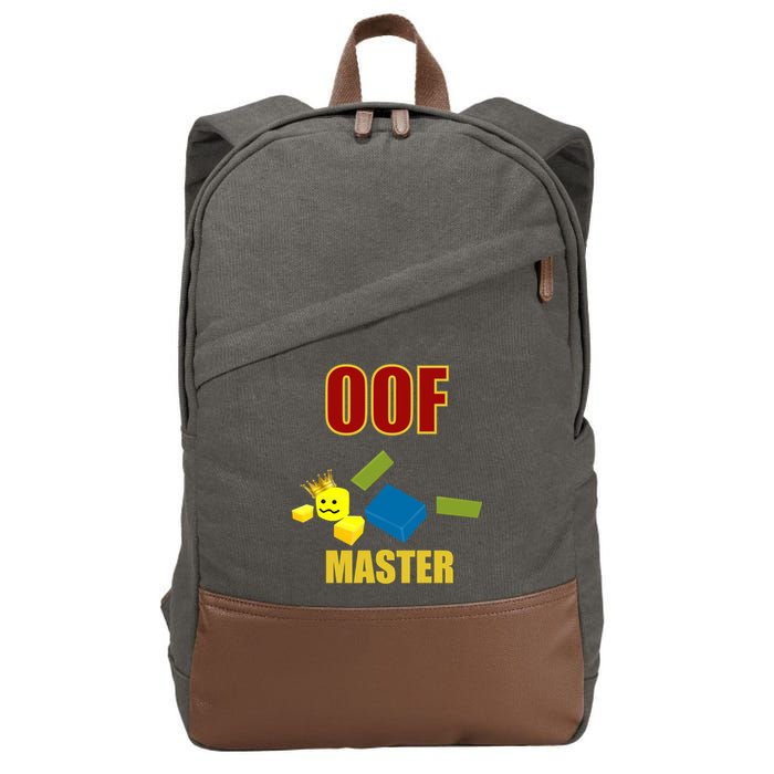 Oof Master Computer Video Game Funny Noob Gamer Great Gift Cotton Canvas Backpack