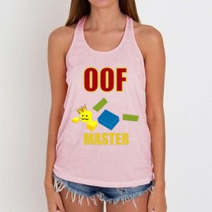 Oof Master Computer Video Game Funny Noob Gamer Great Gift Women's Knotted Racerback Tank