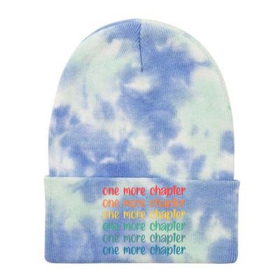 One More Chapter Funny Book Lover Bookworm Nerd Love Reading Funny Gift Tie Dye 12in Knit Beanie