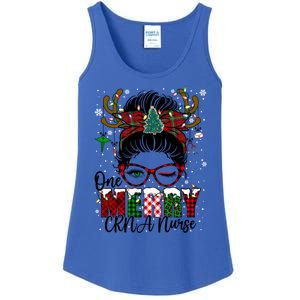 One Merry Charge Nurse Messy Bun Christmas Love Nurse Life Gift Ladies Essential Tank