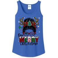 One Merry Charge Nurse Messy Bun Christmas Love Nurse Life Gift Ladies Essential Tank