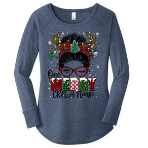 One Merry Charge Nurse Messy Bun Christmas Love Nurse Life Gift Women's Perfect Tri Tunic Long Sleeve Shirt