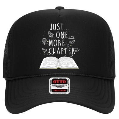 One More Chapter Funny Reading Book High Crown Mesh Back Trucker Hat