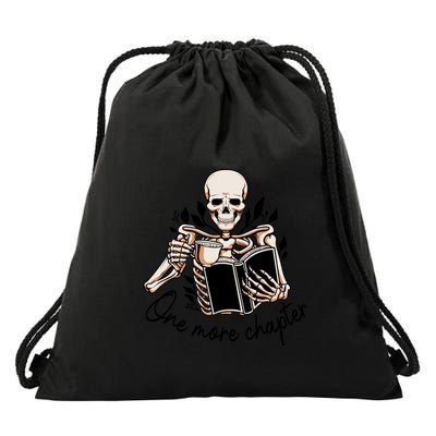 One More Chapter Funny Skeleton Reading Books Gift Cute Reading Drawstring Bag