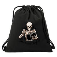 One More Chapter Funny Skeleton Reading Books Gift Cute Reading Drawstring Bag