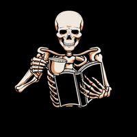 One More Chapter Funny Skeleton Reading Books Gift Cute Reading Pom Pom 12in Knit Beanie