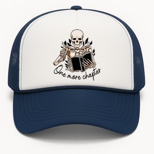 One More Chapter Funny Skeleton Reading Books Gift Cute Reading Trucker Hat