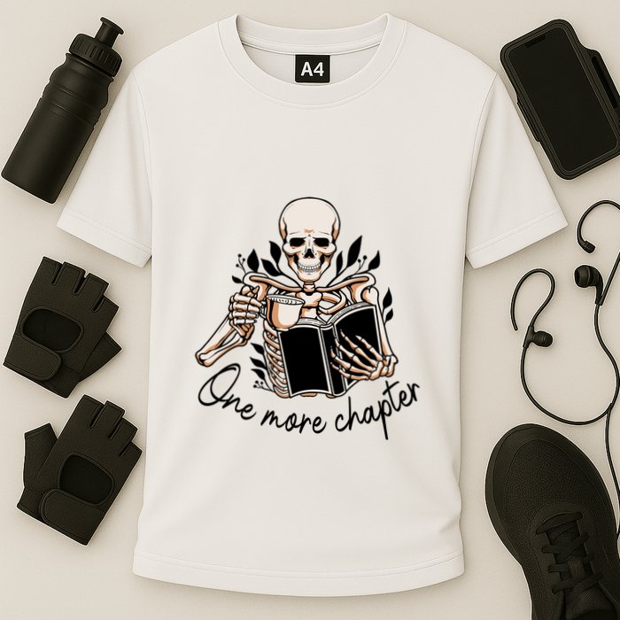 One More Chapter Funny Skeleton Reading Books Gift Cute Reading Performance Shirt