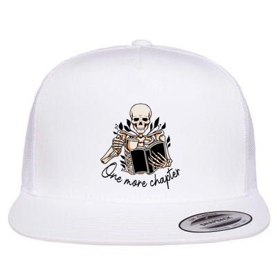 One More Chapter Funny Skeleton Reading Books Gift Cute Reading Flatbill Hat