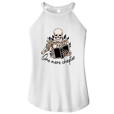 One More Chapter Funny Skeleton Reading Books Gift Cute Reading Women's Perfect Tri Rocker Tank