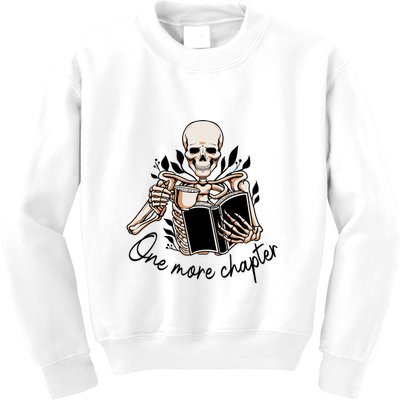 One More Chapter Funny Skeleton Reading Books Gift Cute Reading Kids Sweatshirt