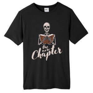 One More Chapter Skeleton Reading Bookaholic Bookish Funny Great Gift Tall Fusion ChromaSoft Performance T-Shirt