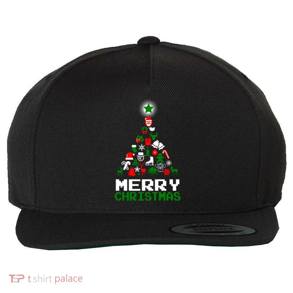 Ornament Merry Christmas Tree Wool Snapback Cap