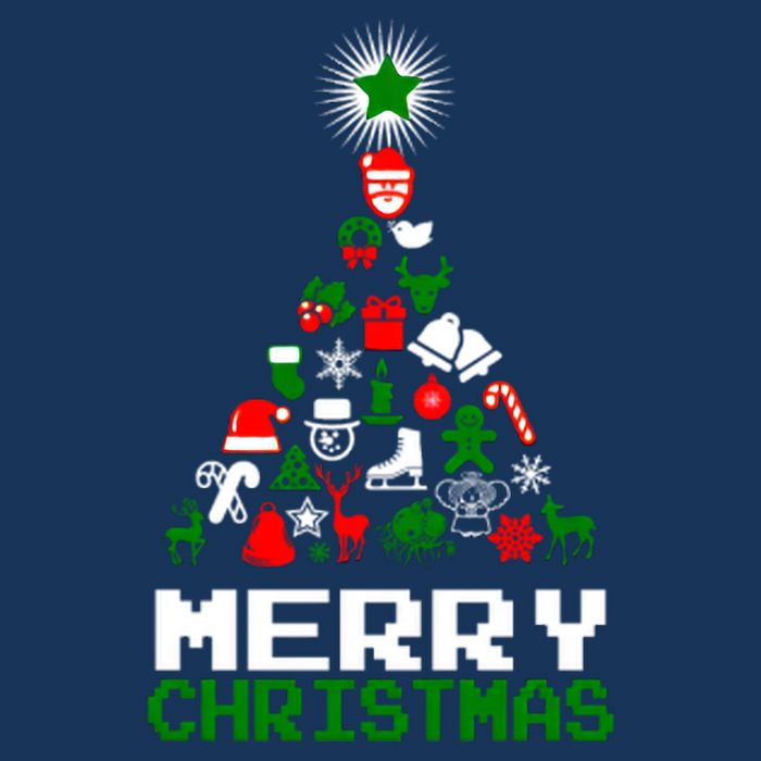 Ornament Merry Christmas Tree 7-Panel Snapback Hat