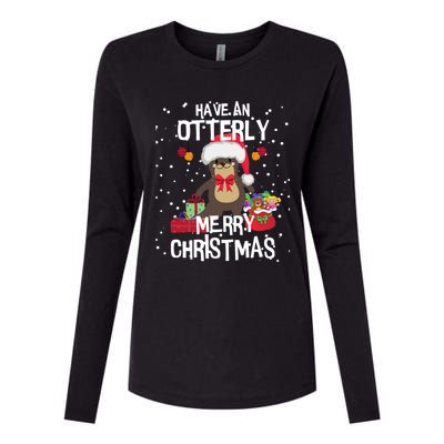 Otterly Merry Christmas Funny Otter Christmas Gift Womens Cotton Relaxed Long Sleeve T-Shirt