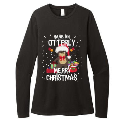 Otterly Merry Christmas Funny Otter Christmas Gift Womens CVC Long Sleeve Shirt