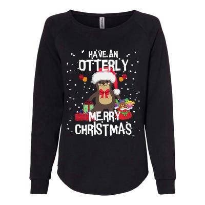 Otterly Merry Christmas Funny Otter Christmas Gift Womens California Wash Sweatshirt