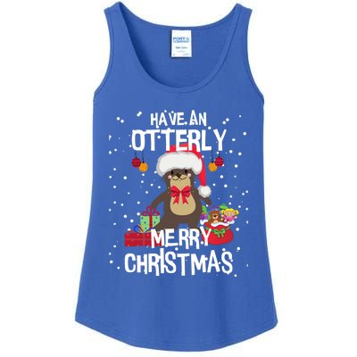 Otterly Merry Christmas Funny Otter Christmas Gift Ladies Essential Tank