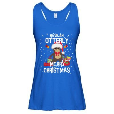 Otterly Merry Christmas Funny Otter Christmas Gift Ladies Essential Flowy Tank