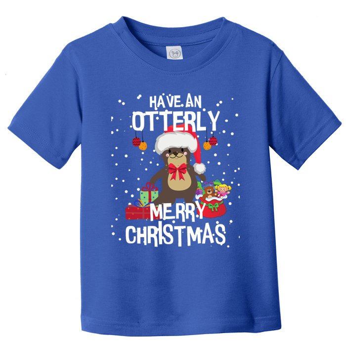 Otterly Merry Christmas Funny Otter Christmas Gift Toddler T-Shirt