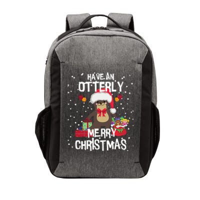 Otterly Merry Christmas Funny Otter Christmas Gift Vector Backpack