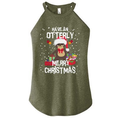 Otterly Merry Christmas Funny Otter Christmas Gift Women's Perfect Tri Rocker Tank