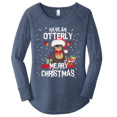 Otterly Merry Christmas Funny Otter Christmas Gift Women's Perfect Tri Tunic Long Sleeve Shirt