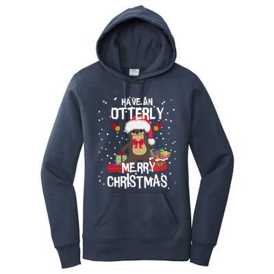 Otterly Merry Christmas Funny Otter Christmas Gift Women's Pullover Hoodie