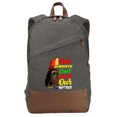 One Month Can't Hold Our History Melanin African Afro Hair Cotton Canvas Backpack