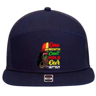 One Month Can't Hold Our History Melanin African Afro Hair 7 Panel Mesh Trucker Snapback Hat