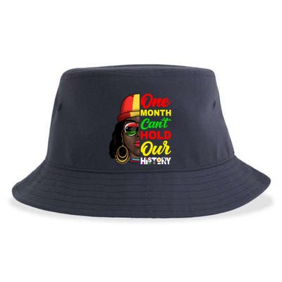 One Month Can't Hold Our History Melanin African Afro Hair Sustainable Bucket Hat