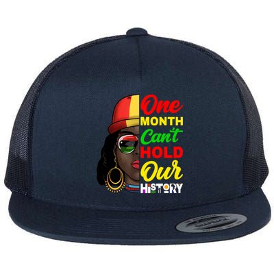 One Month Can't Hold Our History Melanin African Afro Hair Flat Bill Trucker Hat