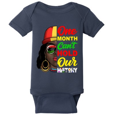 One Month Can't Hold Our History Melanin African Afro Hair Baby Bodysuit