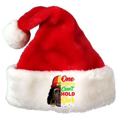 One Month Can't Hold Our History Melanin African Afro Hair Premium Christmas Santa Hat