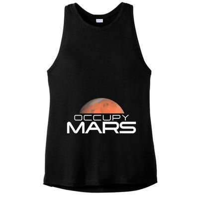 Occupy Mars Colonize Space Ladies PosiCharge Tri-Blend Wicking Tank
