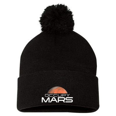 Occupy Mars Colonize Space Pom Pom 12in Knit Beanie
