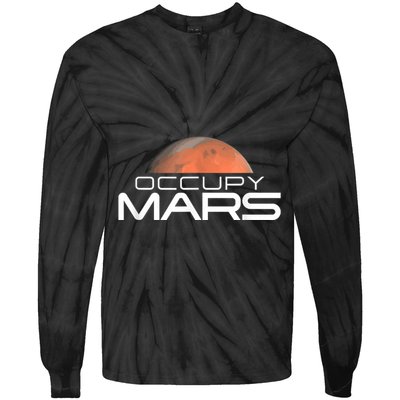 Occupy Mars Colonize Space Tie-Dye Long Sleeve Shirt