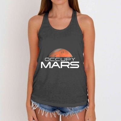 Occupy Mars Colonize Space Women's Knotted Racerback Tank