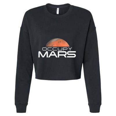 Occupy Mars Colonize Space Cropped Pullover Crew