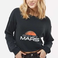 Occupy Mars Colonize Space Cropped Pullover Crew