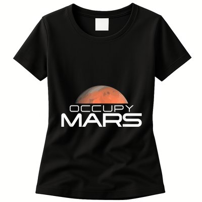 Occupy Mars Colonize Space Womens T-Shirt