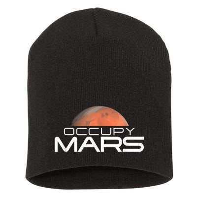Occupy Mars Colonize Space Short Acrylic Beanie