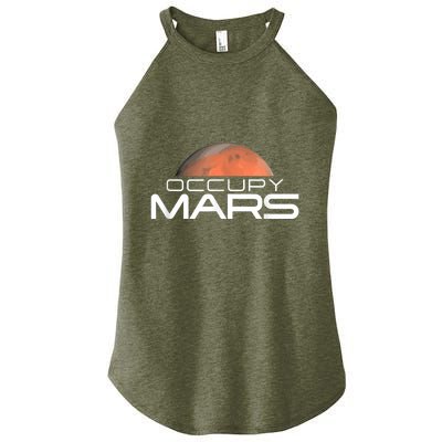 Occupy Mars Colonize Space Women’s Perfect Tri Rocker Tank