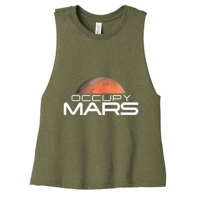 Occupy Mars Colonize Space Women's Racerback Cropped Tank