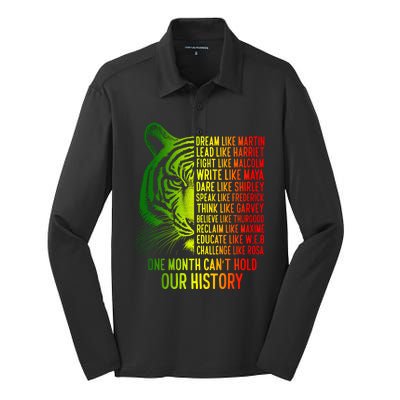 One Month Cant Hold Out History African American Pride Silk Touch Performance Long Sleeve Polo