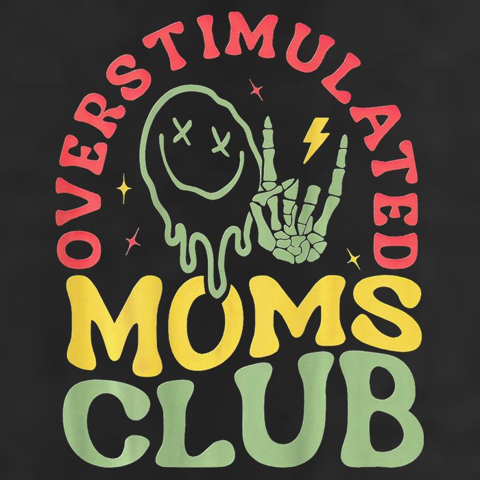 Overstimulated Moms Club Mother Day 7 Panel Mesh Trucker Snapback Hat