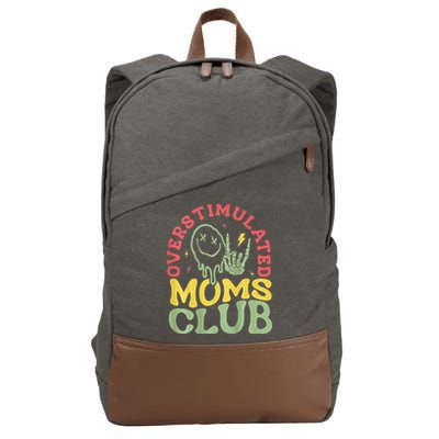 Overstimulated Moms Club Mother Day Cotton Canvas Backpack